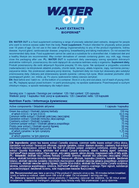 Wasser raus | Diuretikum auf Pflanzenextraktbasis - 120 Kapseln