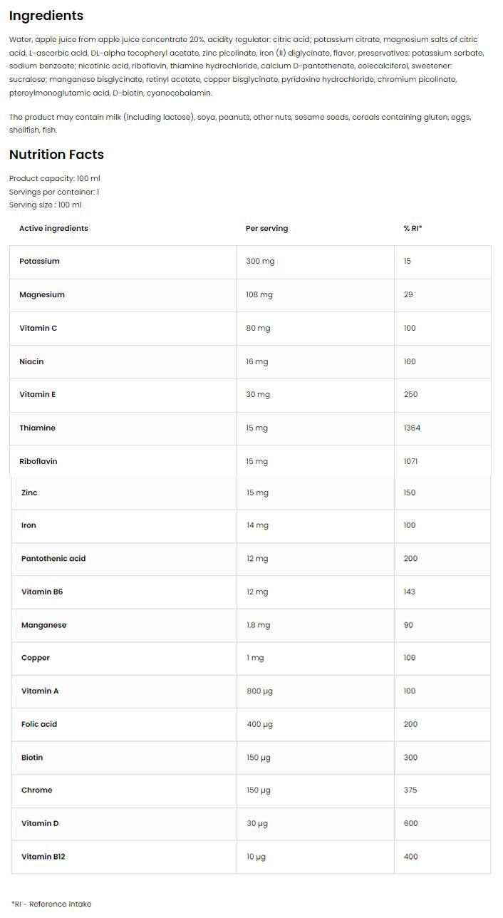 Vit & min Shot | Multivitamin & Mineralformel - 25 x 100 März