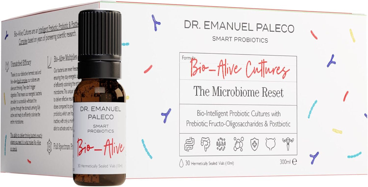 Tribiotische Bio–<tc>Alive</tc>® 300 KBE (probiotisch, präbiotisch und postbiotisch) 30 Dosen