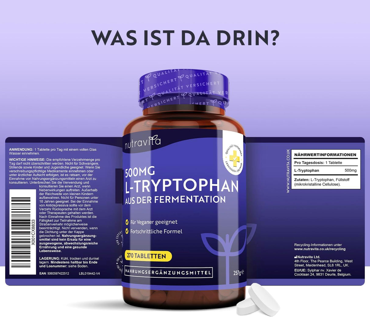 L-Tryptophan 500 mg 270 Tabletten