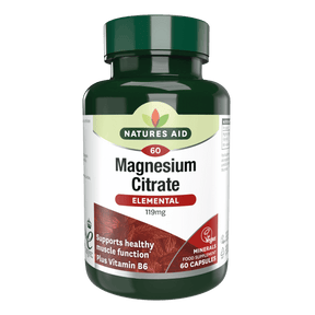 Magnesium Citrate + Vitamin B6 (Elemental Magnesium Citrate) 119mg 60 capsules NaturesAid - Nutra Best Europe