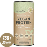 Veganes Protein + Enzyme - 750 g (Vanille) <tc>Nutravita</tc>