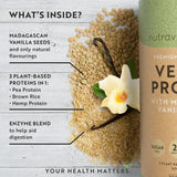 Veganes Protein + Enzyme - 750 g (Vanille) <tc>Nutravita</tc>