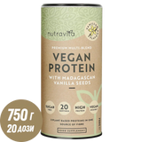 Veganes Protein + Enzyme - 750 g (Vanille) <tc>Nutravita</tc>