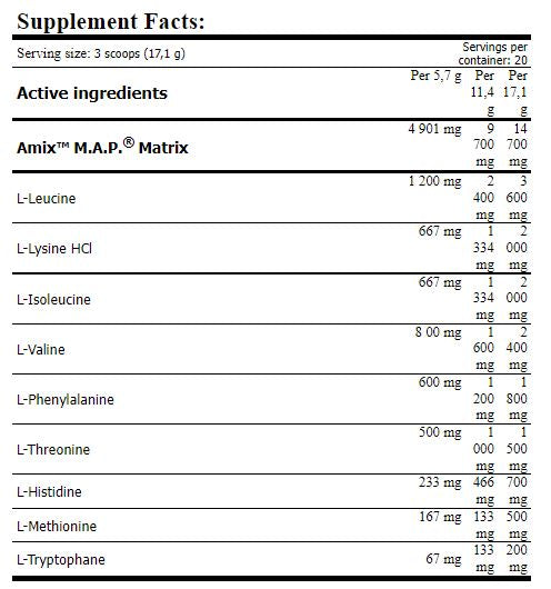 Karte Muskel Amino Drink 0,344 kg
