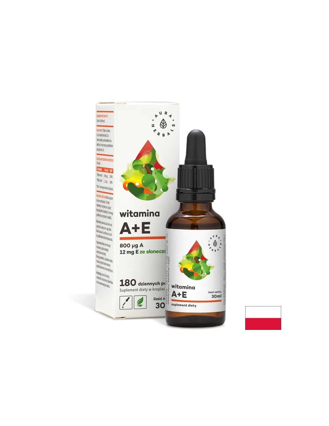 Sehkraft und Immunsystem – Vitamin A (800 µg) + E (12 mg), 30 ml Tropfen <tc>Aura Herbals</tc>