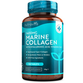 Fish Collagen 1400 mg with Hyaluronic Acid 100 mg 120 tablets - Nutra Best Europe