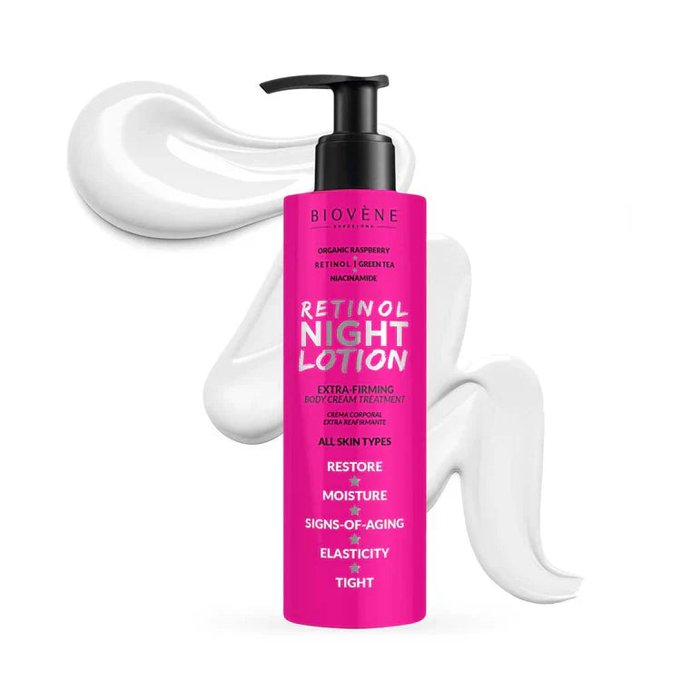 Retinol -Nacht -Körperlotion mit zusätzlichem festerem Effekt und Raspberry 200 ml
