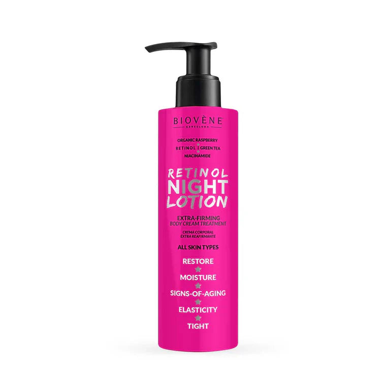 Retinol -Nacht -Körperlotion mit zusätzlichem festerem Effekt und Raspberry 200 ml