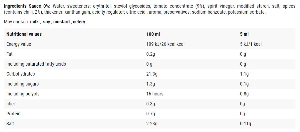 Würzige Ketchup / 0 Kaloriensauce - 500 ml