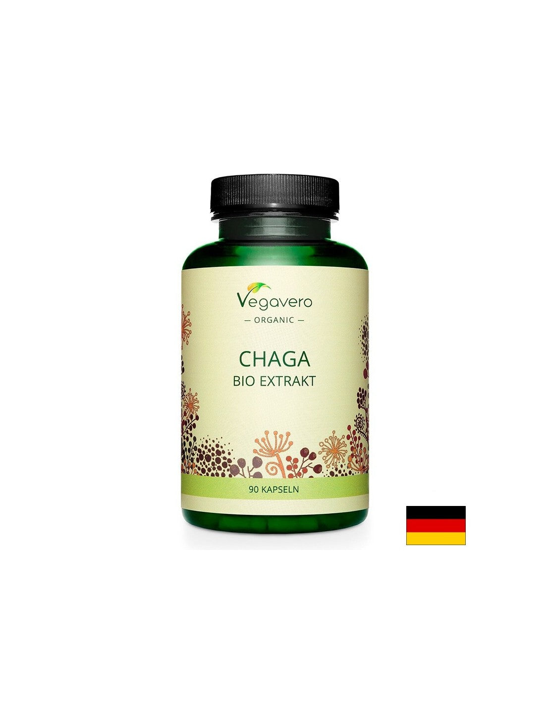 Immunität und Energie – Chaga Bio-Extrakt, 90 <tc>Vegavero</tc> Kapseln