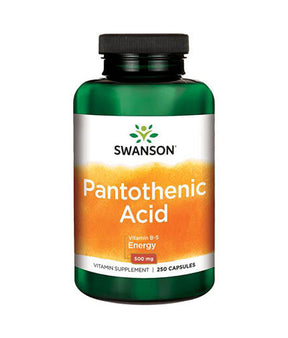 Pantothenic Acid 500 mg - 250 capsules - Nutra Best Europe