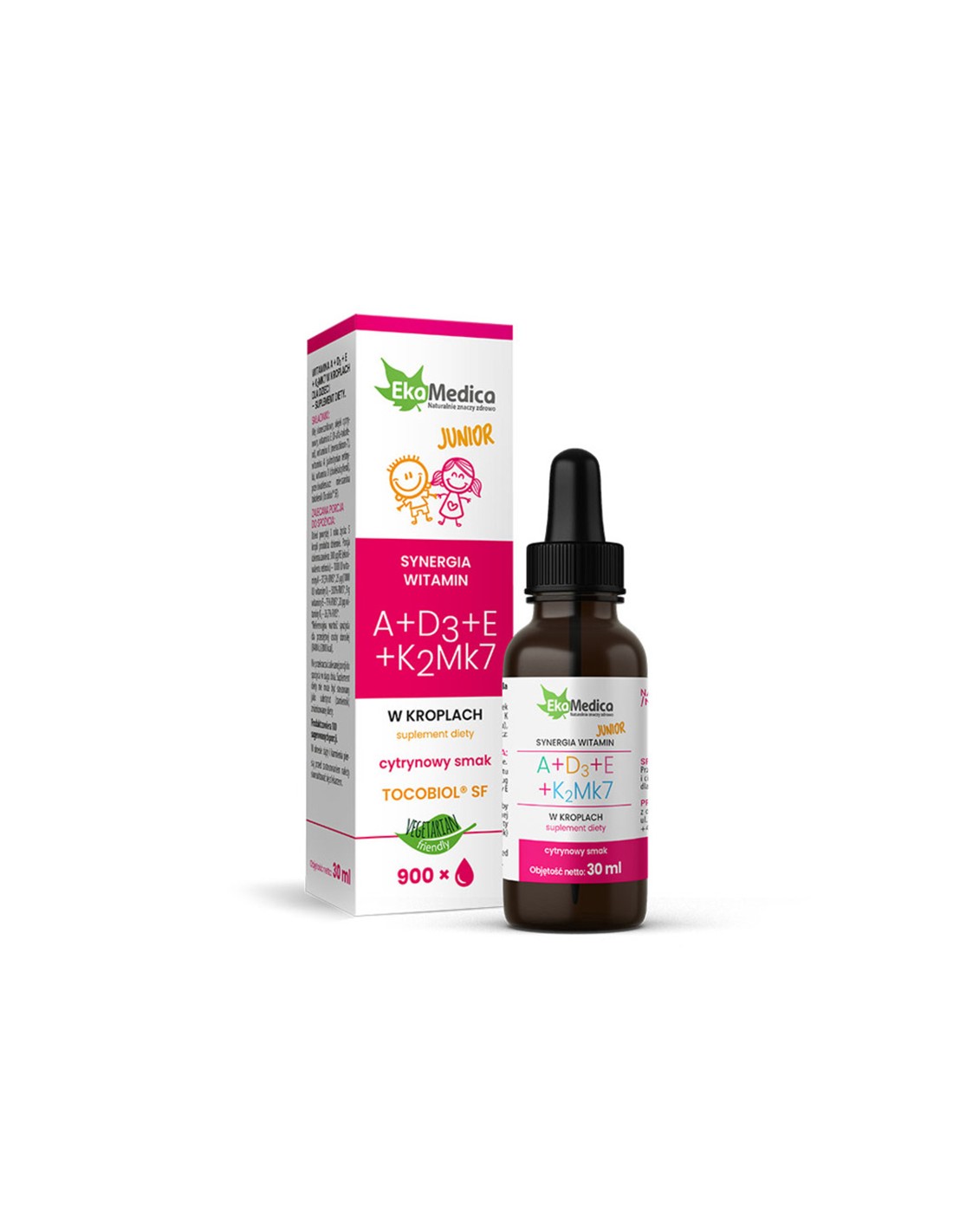 Vitamine A+D3+E+K2 (Mk7) – Formel für Kinder, Tropfen 30 ml EkaMedica