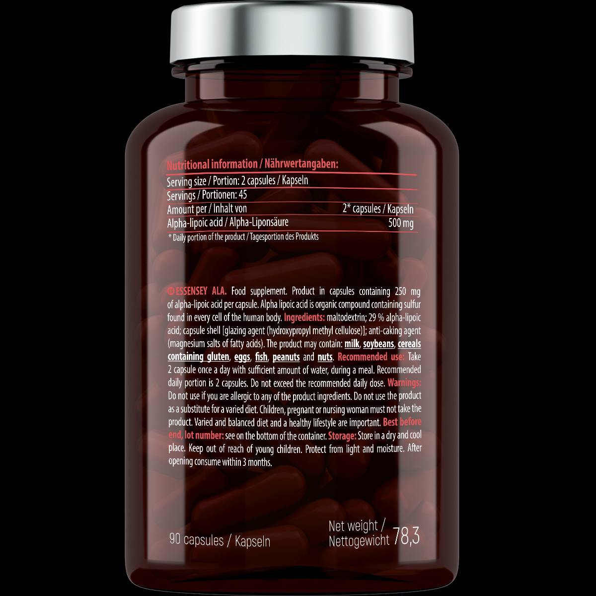 ALA | Alpha-Liponsäure 500 mg – 90 Kapseln