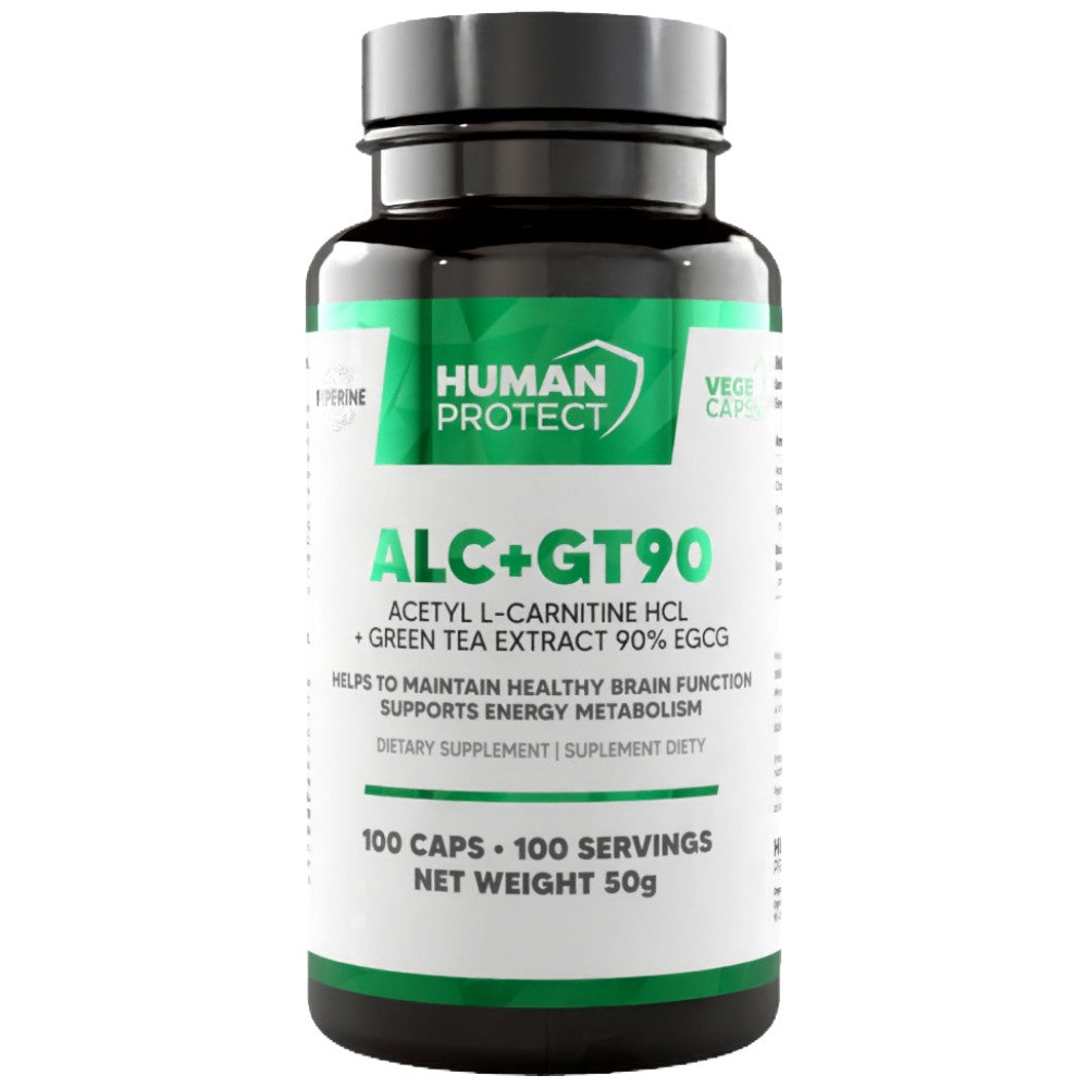 ALC + GT90 | Acetyl-L-Carnitin und Grüntee-Extrakt mit 90 % EGCG – 100 Kapseln