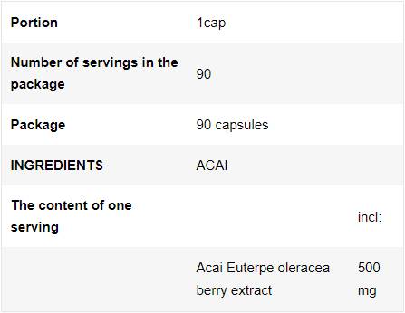 Acai-Beere 500 mg – 90 Kapseln