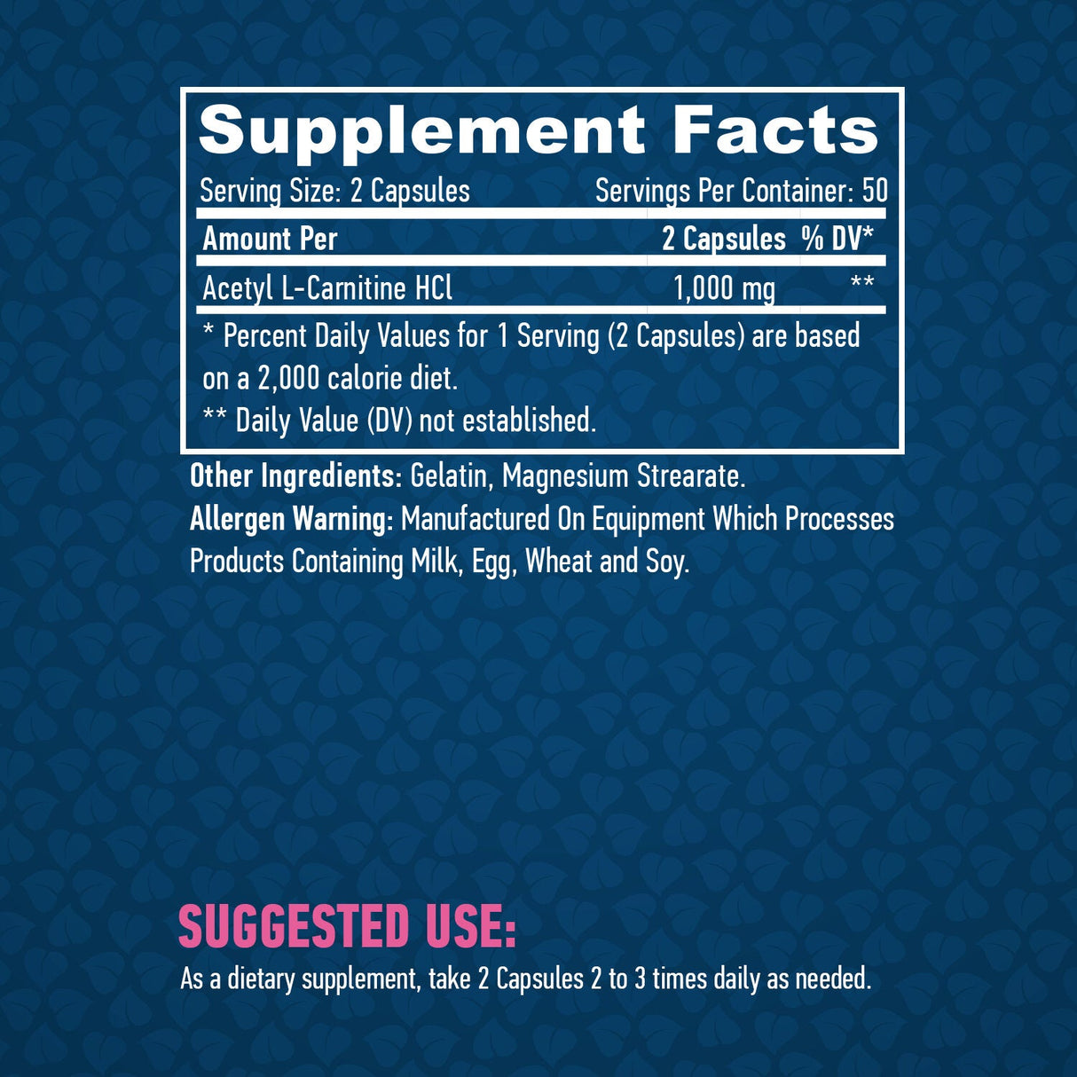 Acetyl-L-Carnitin 1000 mg/100 Kapseln.