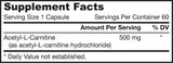 Acetyl-L-Carnitin 500 mg – 60 Kapseln