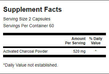 Aktivkohle 260 mg – 120 Kapseln