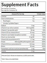 Multivitamin-Gummis für Erwachsene | Pfirsich, Orange und Erdbeere – 60 Kautabletten