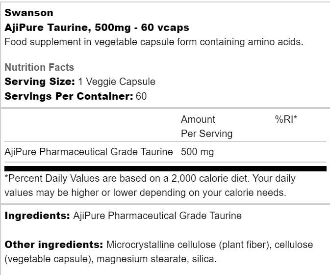 AjiPure Taurin 500 mg 60 Kapseln