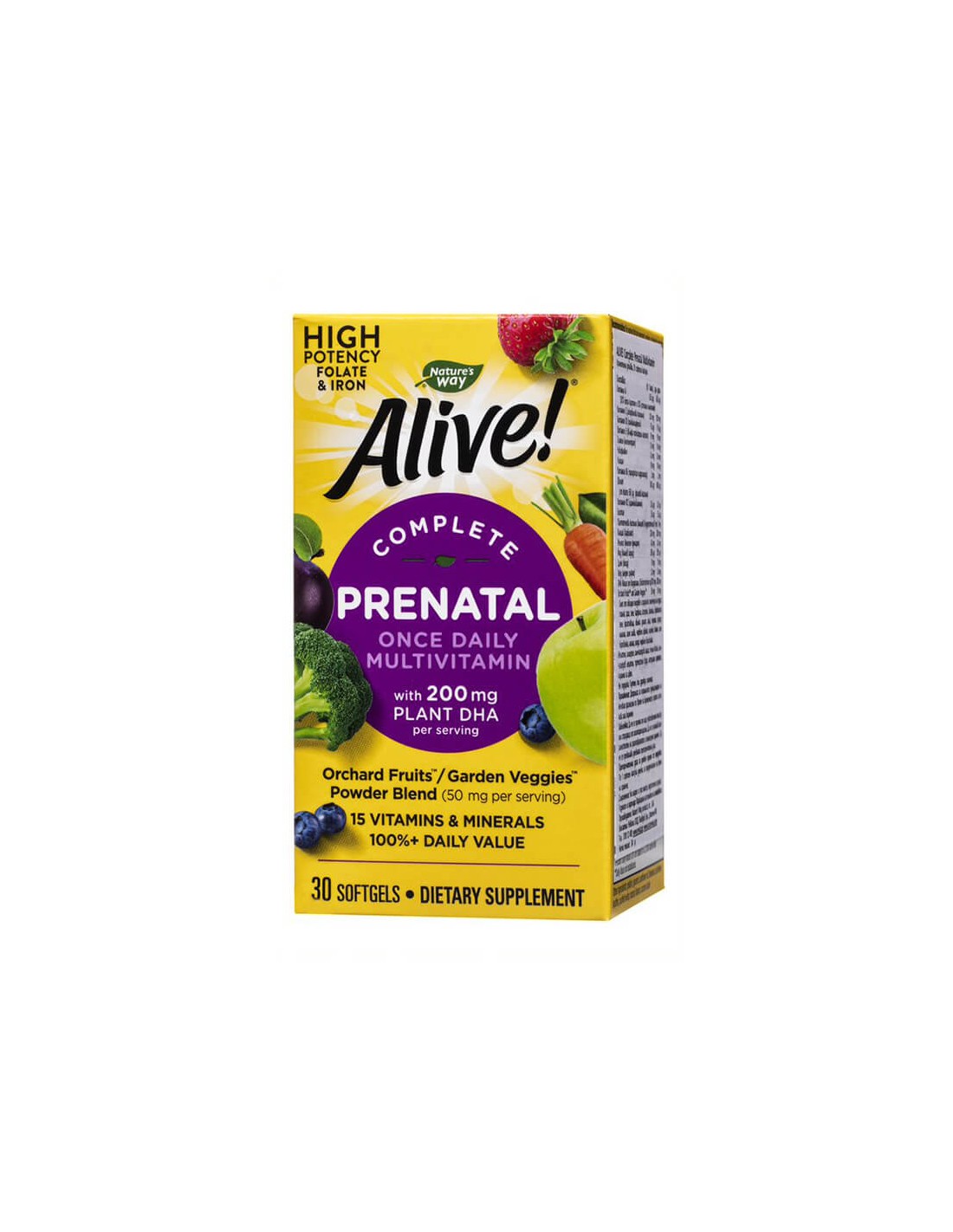 <tc>Alive</tc>! Komplettes Pränatal-Multivitaminpräparat <tc>Alive</tc>! - Multivitaminpräparat für Schwangere und Stillende (mit pflanzlichem DHA), 30 Weichkapseln von Nature's Way