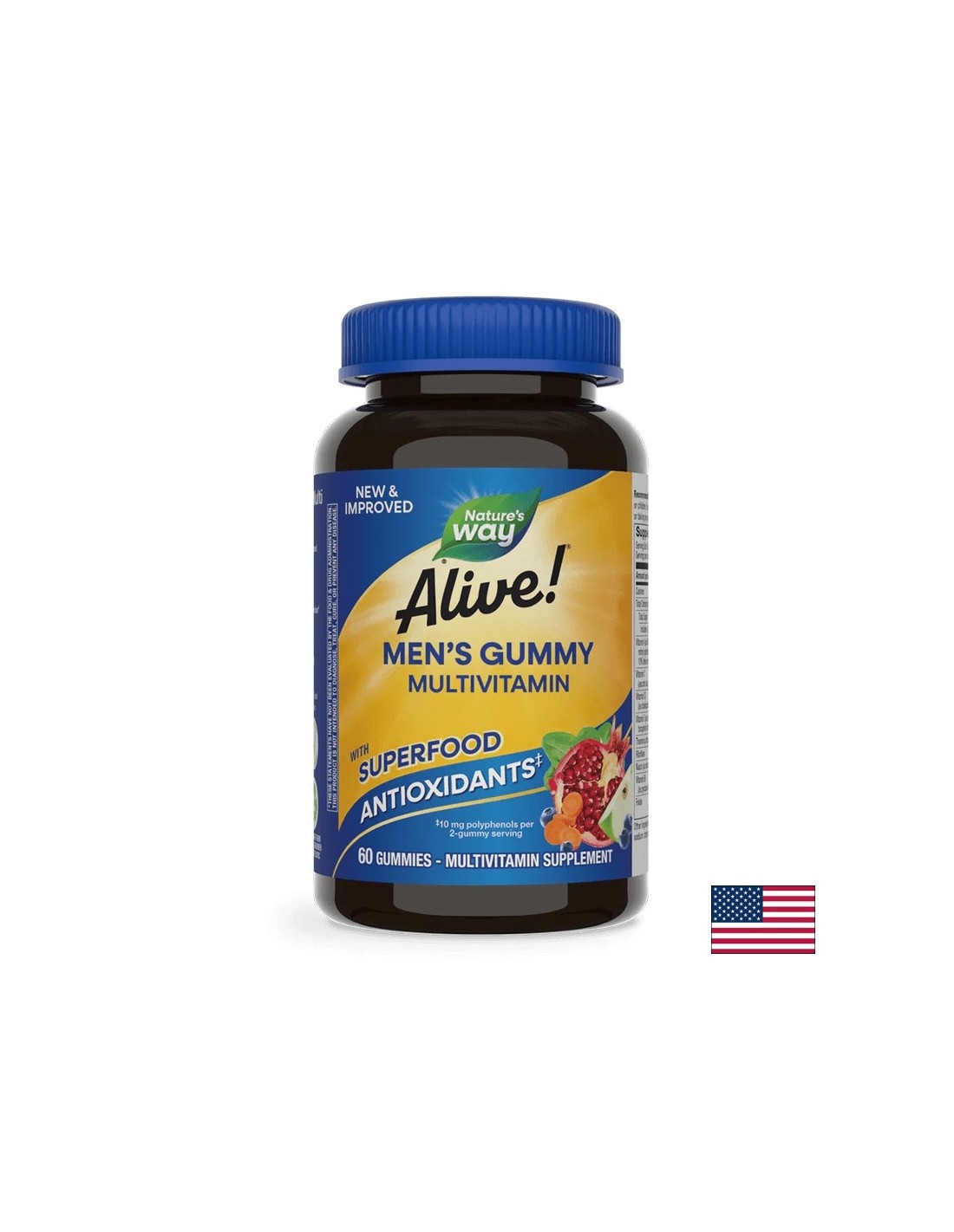 <tc>Alive</tc>! Multivitamin-Gummibärchen für Männer / <tc>Alive</tc>Nature's Way Multivitamin für Männer, 60 Weichkapseln
