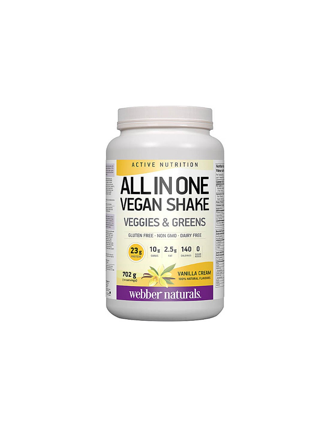 All in One Vegan Shake – Veganes Protein mit Vanillegeschmack, 702 g Pulver