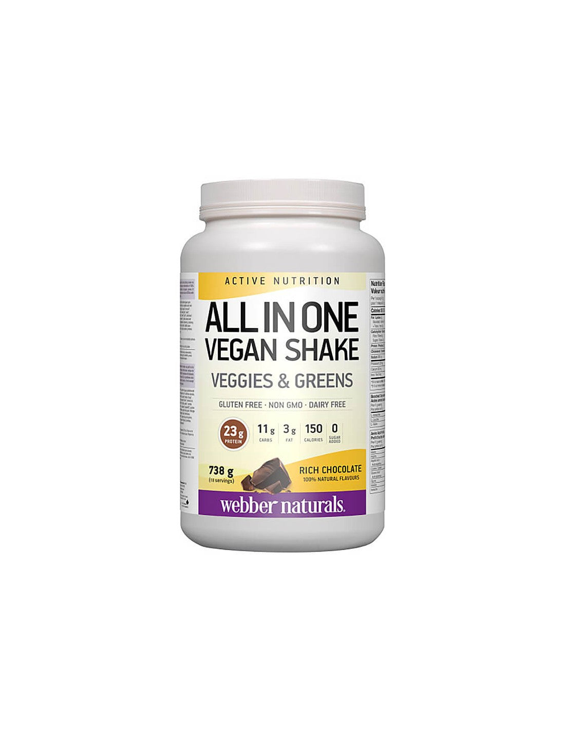 All in One Vegan Shake – Veganes Protein mit Schokoladengeschmack, 738 g Pulver