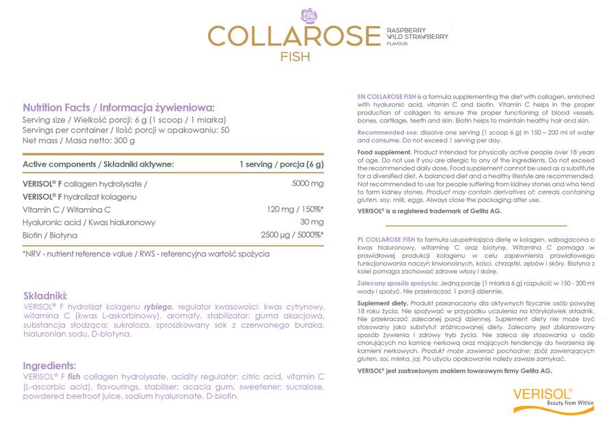 AllDeynn | CollaRose Fish – Meereskollagen mit Hyaluronsäure – 300 Gramm