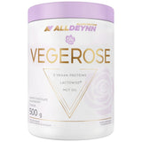 AllDeynn | VegeRose – 5 vegane Proteine ​​mit MCT und Probiotika – 500 Gramm