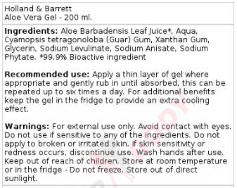 Aloe Vera Gel/Zertifiziert - 200 ml