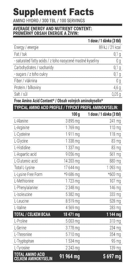Amino Hydro 4000 mg – 300 Tabletten
