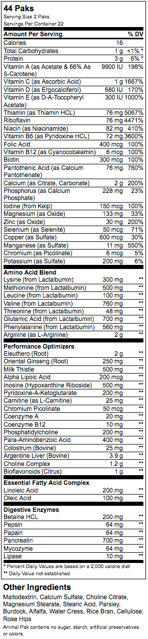 Animal Pak – 15 Packungen