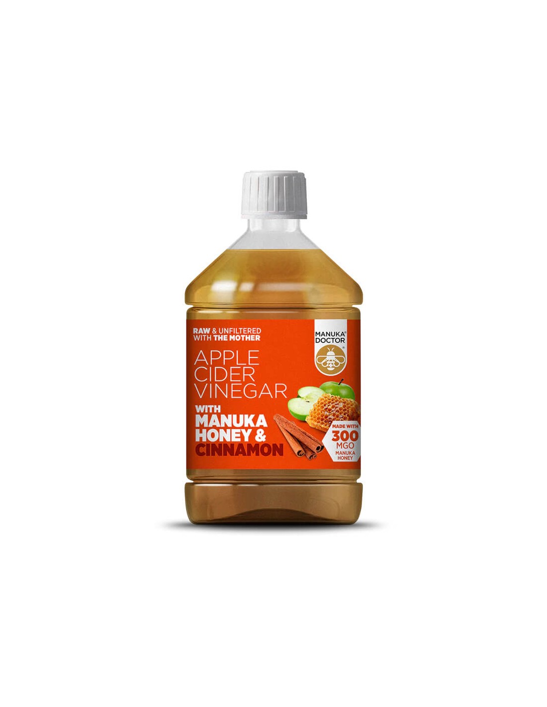 Apfelessig mit Manuka-Honig und Zimt – Apfelessig mit Manuka-Honig und Zimt (300 MGO), 500 ml