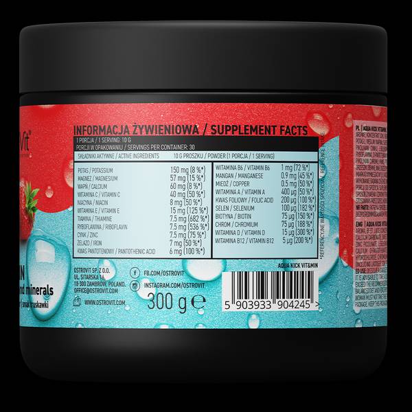 Aqua Kick/Fortschrittliche Hydration mit Vitaminen&Min - 300 Gramm