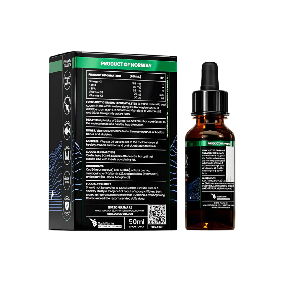 Arctic Sport – Omega-3 für Sportler – Wildfisch aus Norwegen/Zitronengeschmack – 50 ml