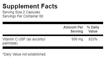 Ascorbylpalmitat 250 mg – 120 Kapseln