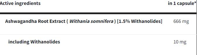 Ashwagandha 666 mg | mit 1,5 % Withanoliden – 60 Kapseln