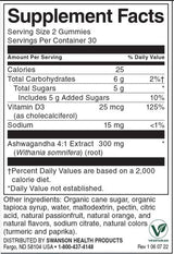 Ashwagandha-Fruchtgummis mit Vitamin D | Passionsfrucht-Orange 60 Kautabletten