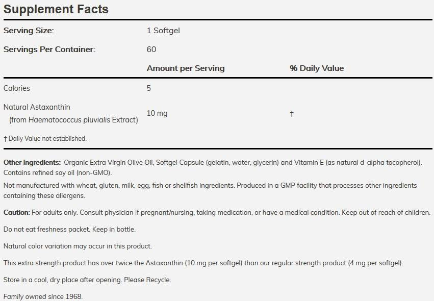 Astaxanthin 10 mg extra stark – 60 Kapseln