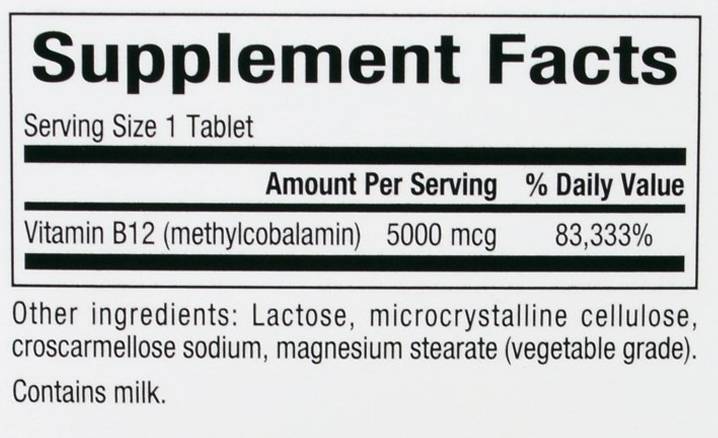 B12 Methylcobalamin 5000 µg – 60 Kautabletten
