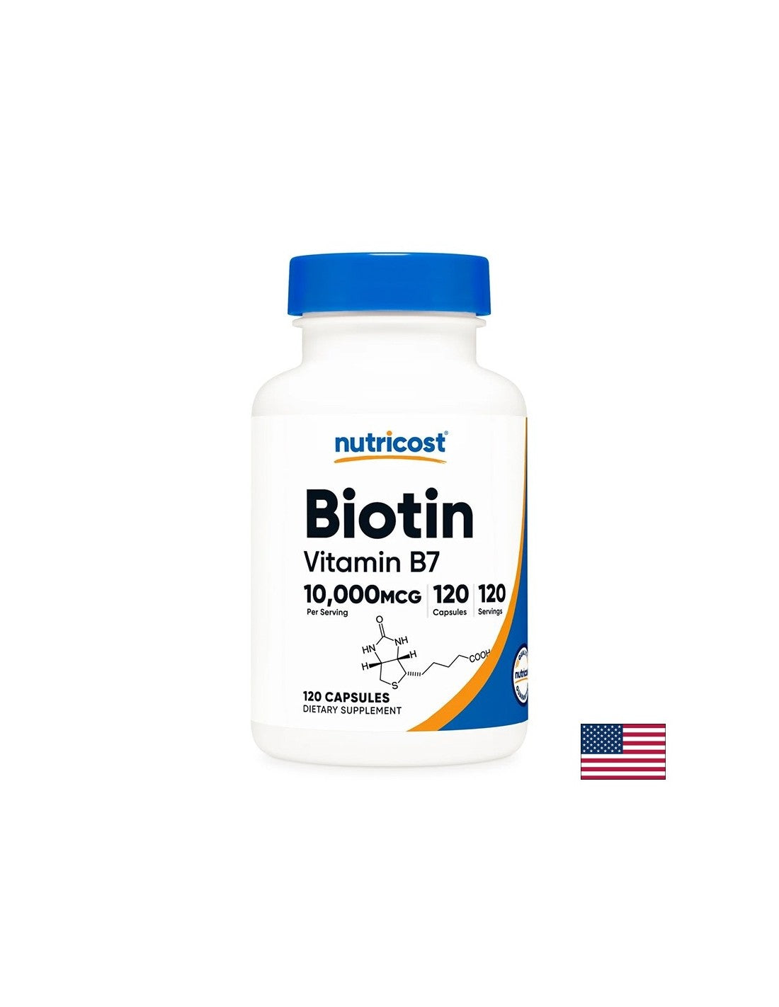 Haare, Haut und Nägel – Biotin (Vitamin B7), 10000 µg x 120 Kapseln
