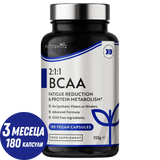 BCAA (2:1:1) mit Vitamin B6 &amp; B12 - 180 Kapseln. <tc>Nutravita</tc>
