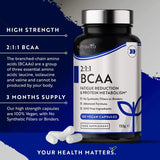 BCAA (2:1:1) mit Vitamin B6 &amp; B12 - 180 Kapseln. <tc>Nutravita</tc>