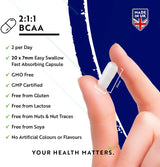 BCAA (2:1:1) mit Vitamin B6 &amp; B12 - 180 Kapseln. <tc>Nutravita</tc>