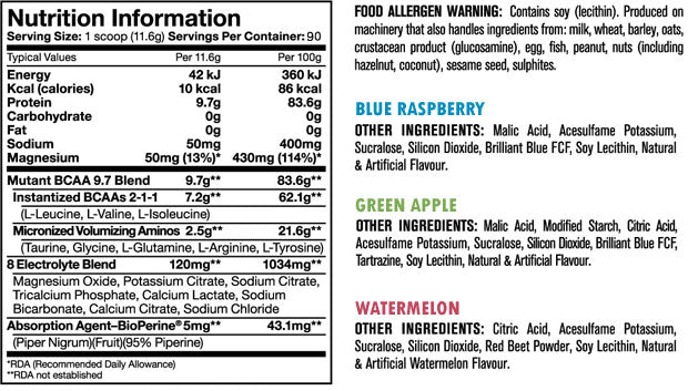 BCAA 9,7/90 Portionen. - 1,044 kg
