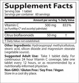 BESTES 12-Stunden-Vitamin C mit PureWay-C – 60 Tabletten