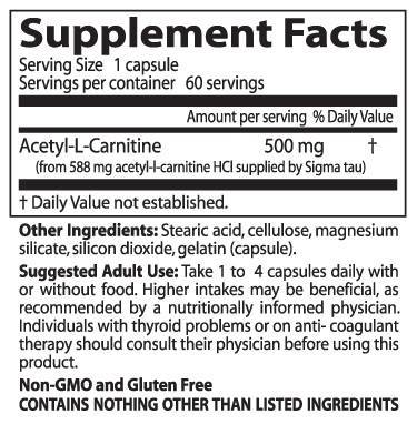 BESTES Acetyl-L-Carnitin 500 mg – 120 Kapseln
