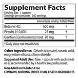BEST Betain HCL 650 mg/mit Pepsin & Enzianbitter – 360 Kapseln
